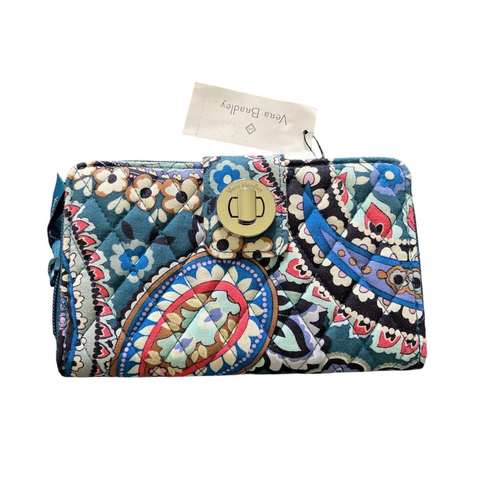 Vera Bradley RFID Turnlock Wallet/ Haymarket Paisley Jewel Women